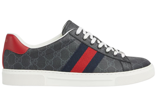 Gucci Ace sneaker with Web "Black Gg Supreme canvas"