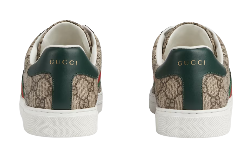 Gucci Ace trainer with Web "Beige and ebony Gg Supreme"