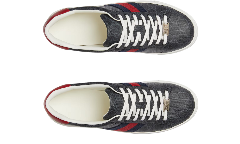 Gucci Ace sneaker with Web "Black Gg Supreme canvas"