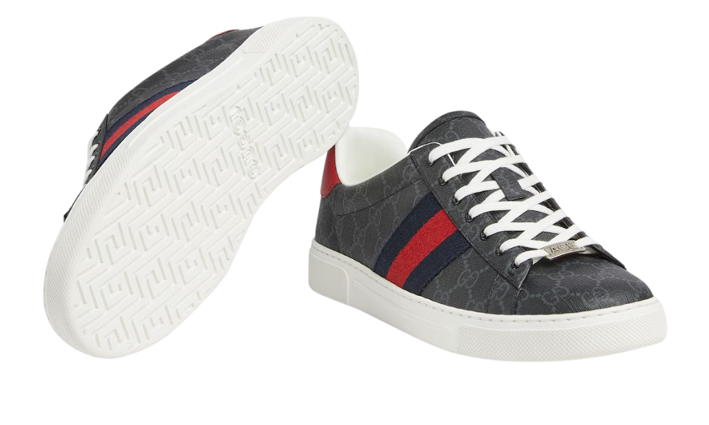 Gucci Ace sneaker with Web "Black Gg Supreme canvas"